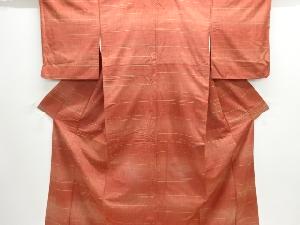 アンティーク　横段織り出し手織り紬着物